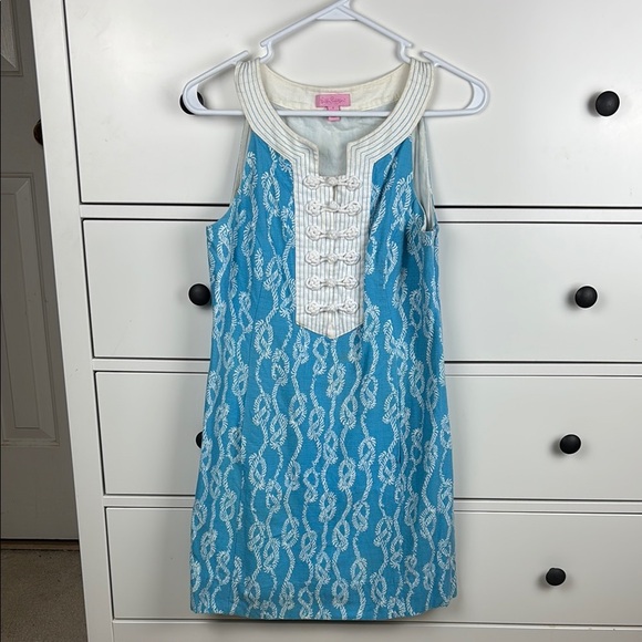 Lilly Pulitzer Aqua and White Nautical Sheath Dress - 4 - Picture 1 of 11
